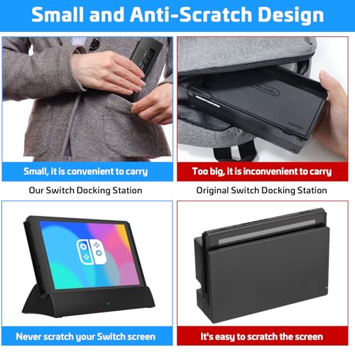 KEKUCULL TV Docking Station for Switch,Docking Station with 4K 1080P HDMI and USB 3.0 Port,Replacement for Official Switch Dock(Not for Switch2 and Not Included Cable) - Image 5