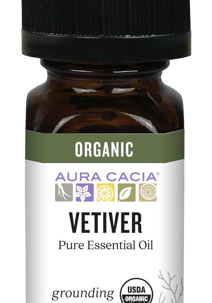 Aura Cacia Organic Vetiver Essential Oil - 0.25 Fluid Ounce - Image 1