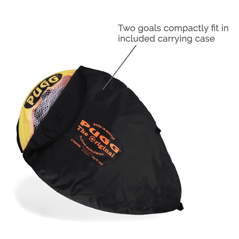 PUGG 6 Foot Pop Up Soccer Goal, Portable Training Football Knitted Poly Net Equipment, The Original Pickup Game Goal, Includes Two Goals & Bag - Image 4