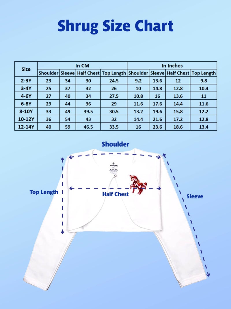 KiddoPanti Girls Crop Length Shrug | Cotton Poly Fleece Fabric |Sequin Patch on Chest | Front Open Pearl Button Closure | Crop Length, Full Sleeve | Girls Shrug,Red Heart - 12-14Y - Image 5