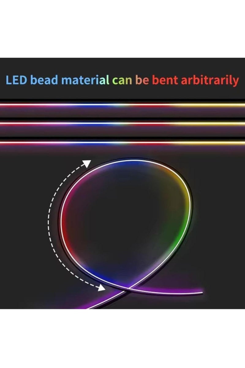 كي واي دي مصابيح داخلية في السيارة مع APP اللاسلكية والتحكم عن بعد، RGB 2 في 1 عدة الإضاءة المحيطة مع (110 سم +35 سم) الألياف البصرية، 16 الألوان أضواء سيارة نيون، مزامنة مع الموسيقى - Image 5