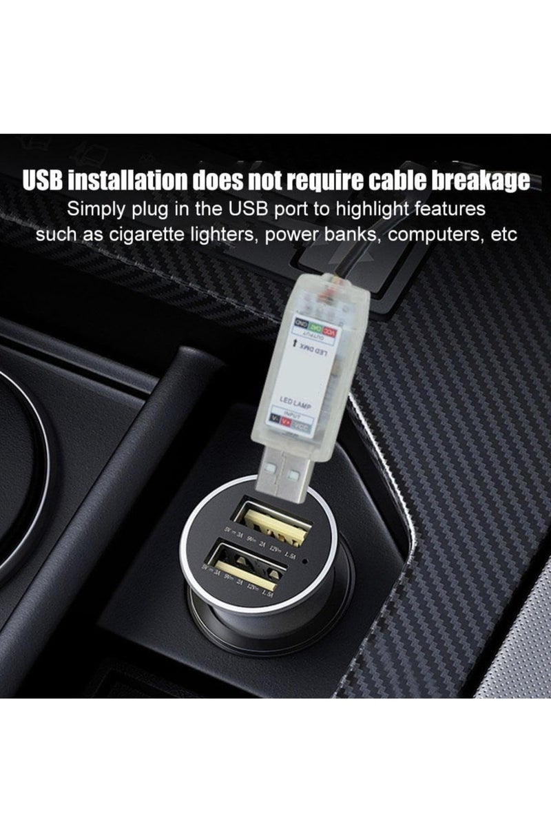 كي واي دي مصابيح داخلية في السيارة مع APP اللاسلكية والتحكم عن بعد، RGB 2 في 1 عدة الإضاءة المحيطة مع (110 سم +35 سم) الألياف البصرية، 16 الألوان أضواء سيارة نيون، مزامنة مع الموسيقى - Image 4