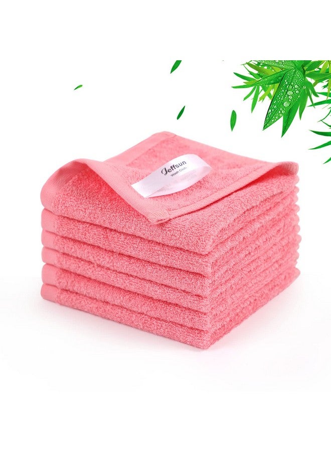 JEFFSUN Baby Washcloths 6 Pack 10X10 Inch Heavenly Soft Wash Cloths For Face And Body Gentle & Safe Pink Face Towels On Sensitive Skin Baby Registry Shower Gifts For Newborn Kids Toddlers Children - Image 1