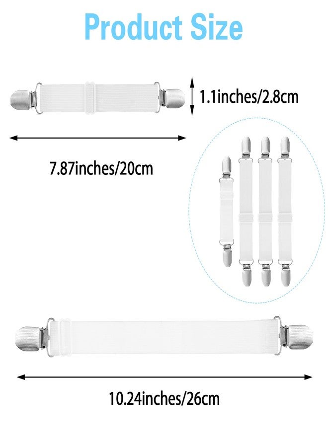 Sibba Ironing Board Cover Fasteners Binding 4 PC Elastic Straps Clips Keep Cushions From Sliding Sheet Fitted Suspenders Holders For Corners Couch Cover Stays Bands Garter Clamps Strap End Binding Tightener - Image 2