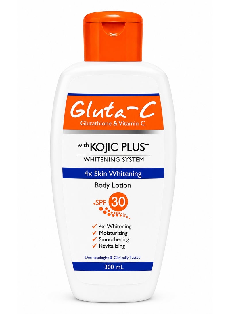 GLUTA C Kojic Plus+ 4X Skin Whitening Body Lotion SPF 30, 300ml - Image 1