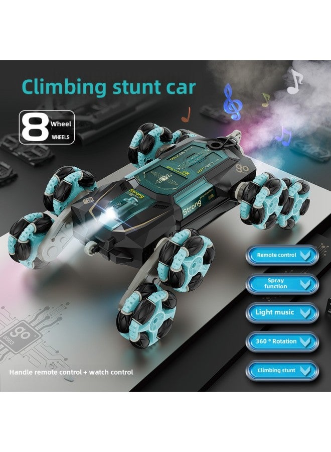 Loquat Special For Eight-wheel Stunt Car Spray Light Music Swing Arm Dump Drift Climbing Remote Control Car Children's Toys-Color:Technology White - Eight-wheel Spray Swing Arm Stunt Car (single Remote Con - Image 2