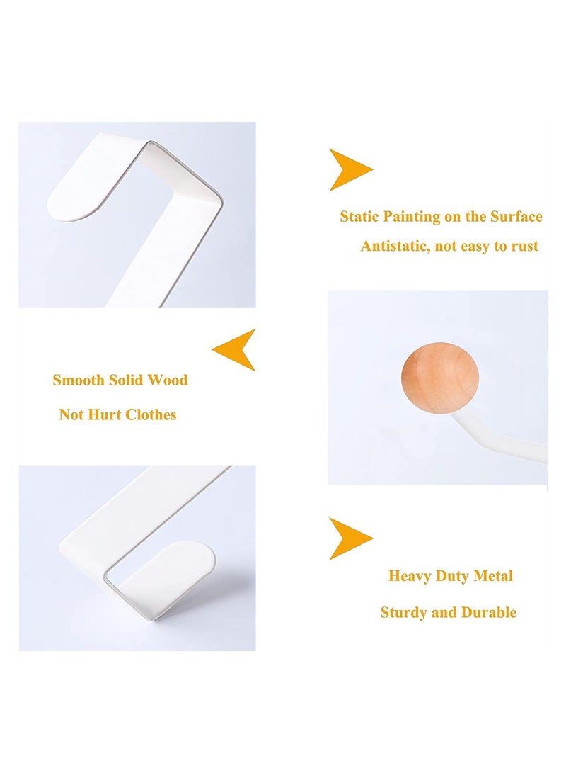 Luckam Over The Door Double Hanger Hooks, Sturdy Metal Over Door Wooden Hooks Holds, Over The Door Hooks For Kitchen, Bathrooms, Drawers, Wardrobe Doors, Living Room, 4 Packs - Image 3