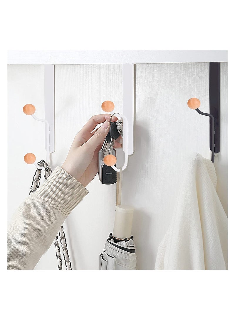 Luckam Over The Door Double Hanger Hooks, Sturdy Metal Over Door Wooden Hooks Holds, Over The Door Hooks For Kitchen, Bathrooms, Drawers, Wardrobe Doors, Living Room, 4 Packs - Image 5