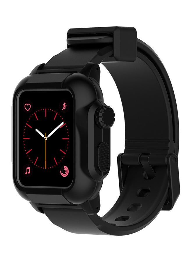 Voberry Replacement Band Strap With Protective Case Cover For Apple Watch 3 38mm Black - Image 3