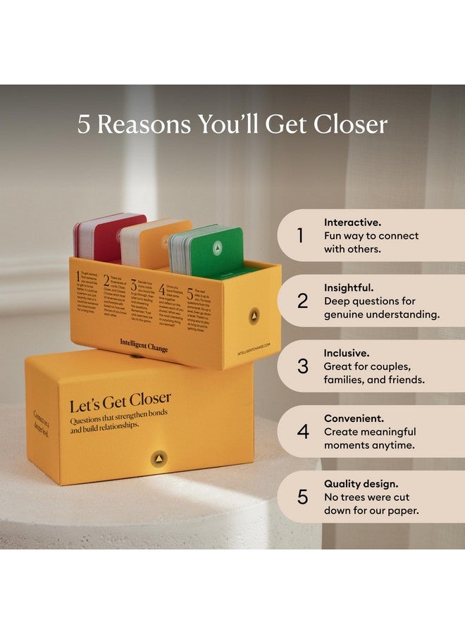 Intelligent Change لعبة بطاقات التواصل الذكية "Get Closer" لتعزيز الروابط الاجتماعية، أسئلة وأنشطة ممتعة، ألعاب حوارية للبالغين، لعبة كسر الجليد مع 100 بطاقة سؤال - Image 4