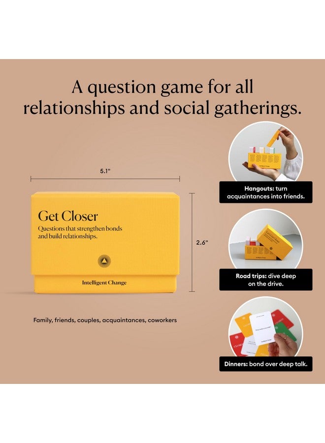 Intelligent Change لعبة بطاقات التواصل الذكية "Get Closer" لتعزيز الروابط الاجتماعية، أسئلة وأنشطة ممتعة، ألعاب حوارية للبالغين، لعبة كسر الجليد مع 100 بطاقة سؤال - Image 5