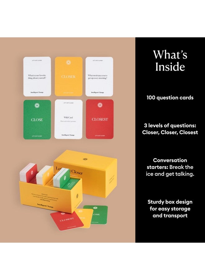 Intelligent Change لعبة بطاقات التواصل الذكية "Get Closer" لتعزيز الروابط الاجتماعية، أسئلة وأنشطة ممتعة، ألعاب حوارية للبالغين، لعبة كسر الجليد مع 100 بطاقة سؤال - Image 3