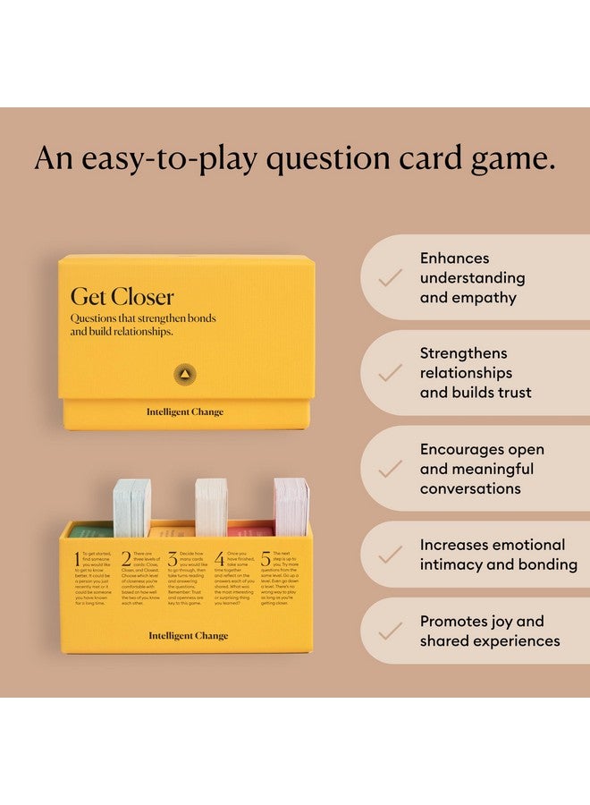 Intelligent Change لعبة بطاقات التواصل الذكية "Get Closer" لتعزيز الروابط الاجتماعية، أسئلة وأنشطة ممتعة، ألعاب حوارية للبالغين، لعبة كسر الجليد مع 100 بطاقة سؤال - Image 2