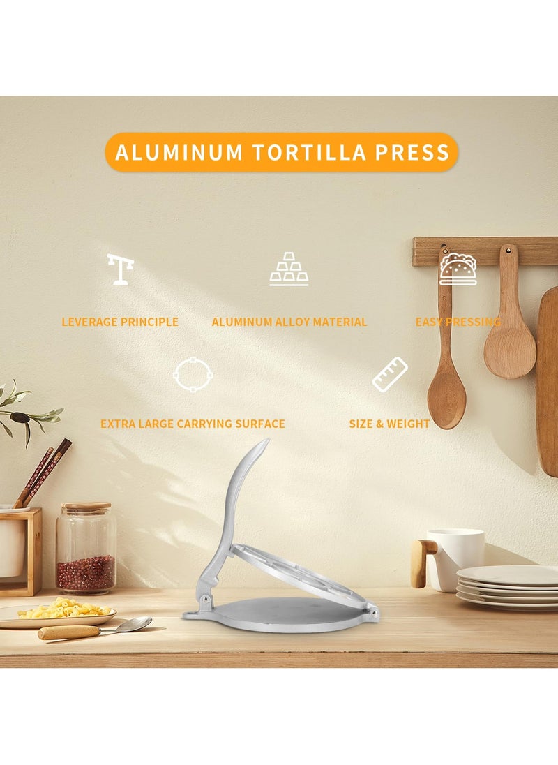 SYOSI Hand Pressed Pie Press Tortilla Press - 7.7 Inch Rust Proof Food Grade Safety Material Use safely Heavy Duty Quesadilla Maker for Flour Tortilla Tawa Or Dosa  - Image 4