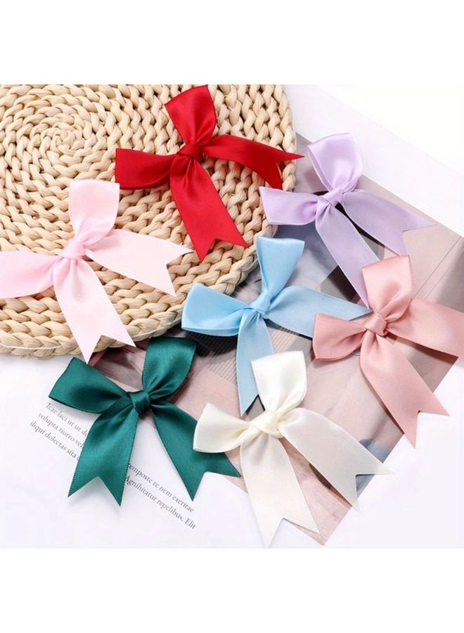 50pcs Wine Red Satin Ribbon Bows For DIY Crafts Wedding Birthday Decorations - Image 5