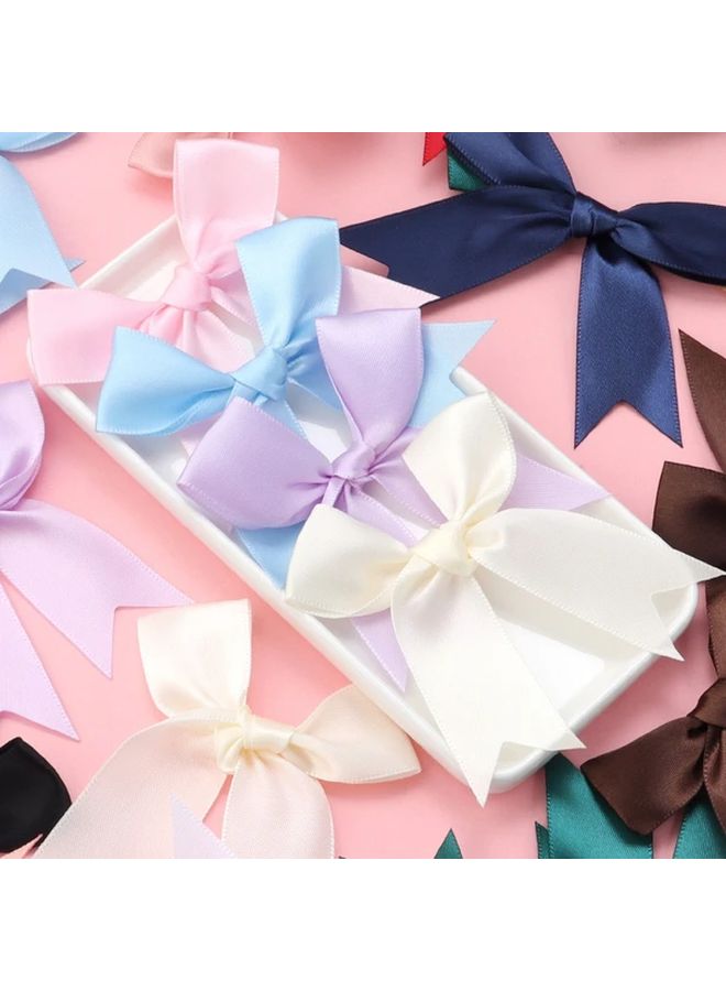 50pcs Wine Red Satin Ribbon Bows For DIY Crafts Wedding Birthday Decorations - Image 3