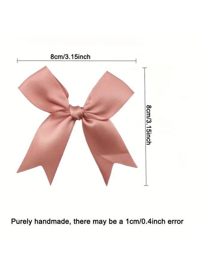 50pcs Wine Red Satin Ribbon Bows For DIY Crafts Wedding Birthday Decorations - Image 4