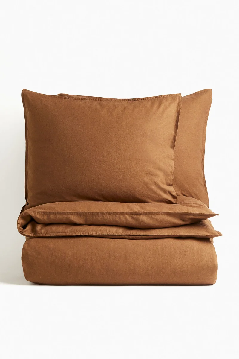 H&M Linen-blend double/king size duvet cover set