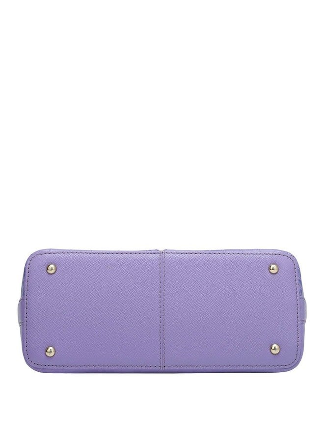 Da Milano Women's Leather Sling Bag - Purple - Image 5