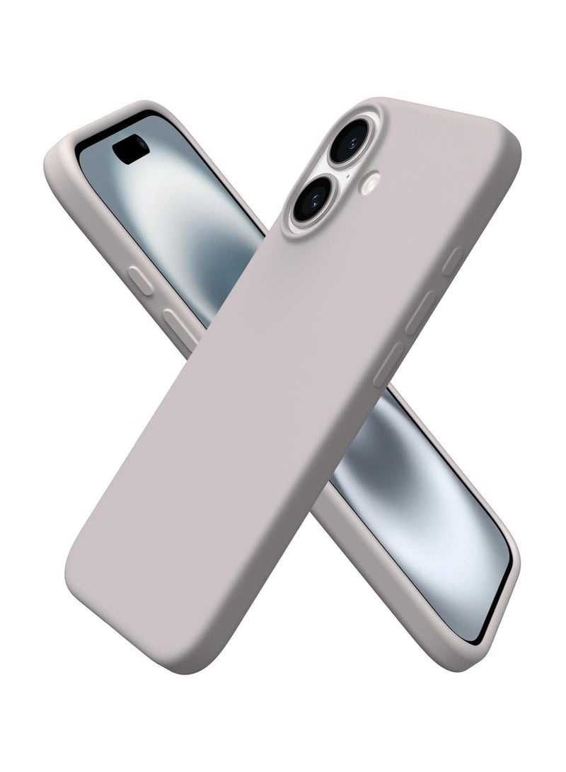 أكاليكس جراب سيليكون متوافق مع iPhone 16 Plus، جراب هاتف سيليكون سائل رفيع مع مصد مطاطي ناعم مقاوم للصدمات مكون من 3 طبقات مع بطانة من مادة TPU (حجري) - Image 1