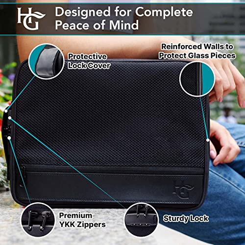 Herb Guard Large Smell Proof Bag & Case with Combination Lock (Holds Up to 3 Ounces) - includes YKK Zippers, 50ml Smell Proof Container and Jar, Built in Tray & Travel Bags (Black) - Image 4
