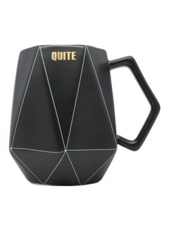 NIBEMINENT Scandinavian Style Diamond-Shaped Lines Coffee Mug Black//White/Gold 
