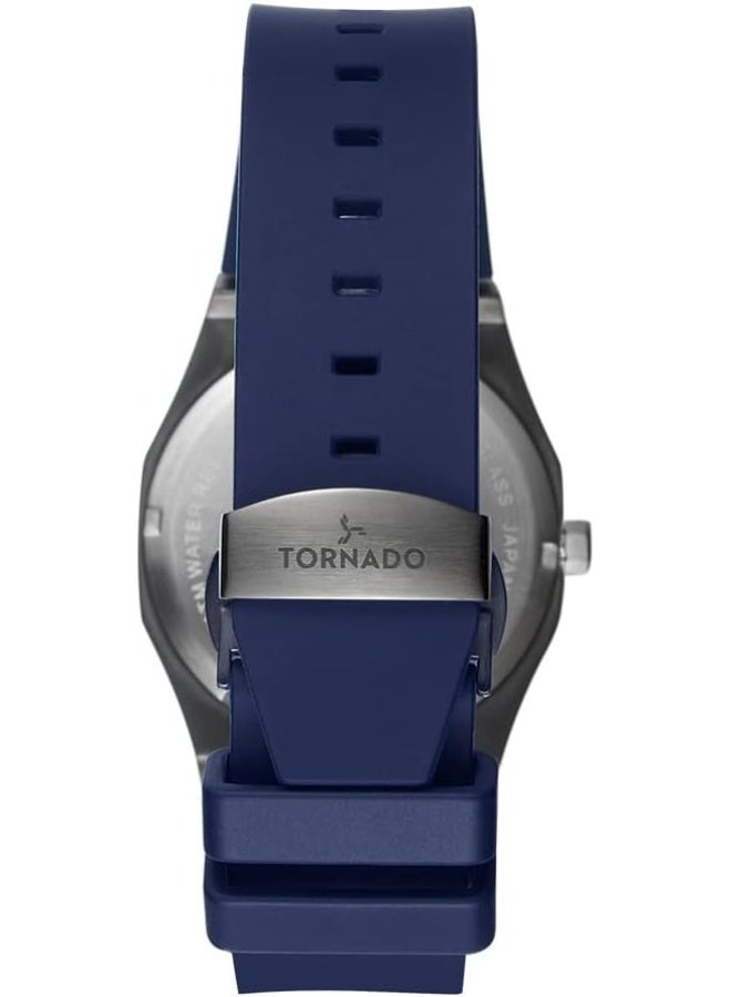 Tornado Spectra Men Japan Quartz Movement Watch, Analog Display And Silicone Strap - T22002-Xsnn, 40 Blue - Image 3