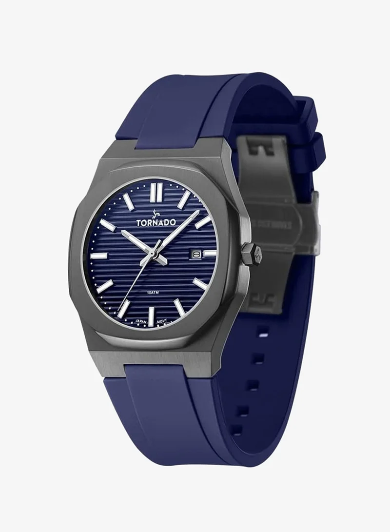 TORNADO Men's High Quality Flexible And Durable Silicone 3H with date Display Watch T22002-XSNN - 40mm mm