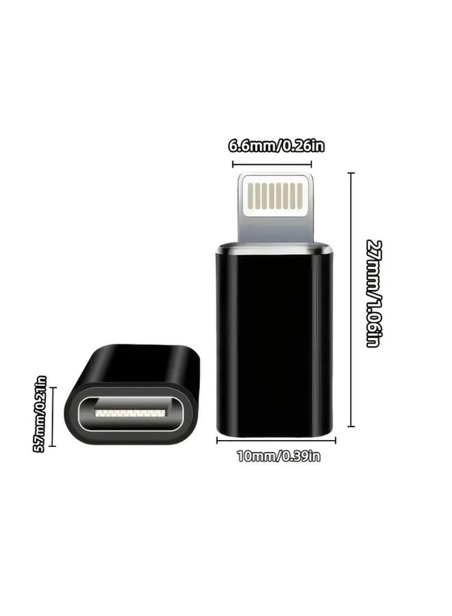 Black Type C To Lightning OTG Adapter 5pcs High Speed Plug Play For iPhone Huawei Xiaomi Samsung - Image 3