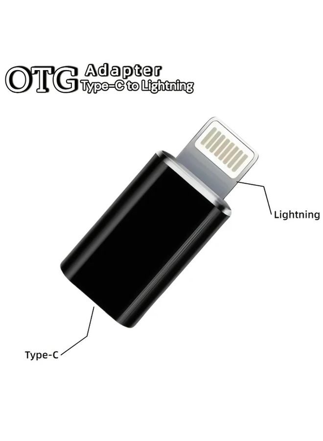Black Type C To Lightning OTG Adapter 5pcs High Speed Plug Play For iPhone Huawei Xiaomi Samsung - Image 4