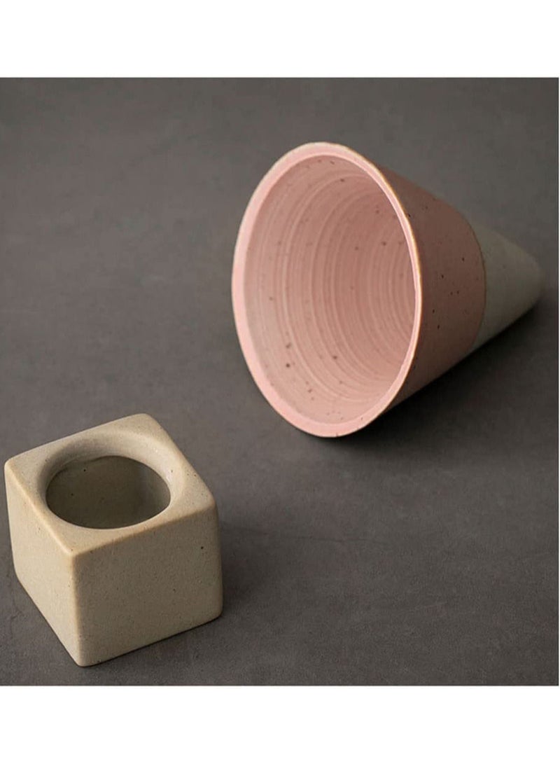 MIBRU Coffee ceramic cup with holder white 150ml Coffee Cup Perfect For Cup or Mug Lovers - Image 4
