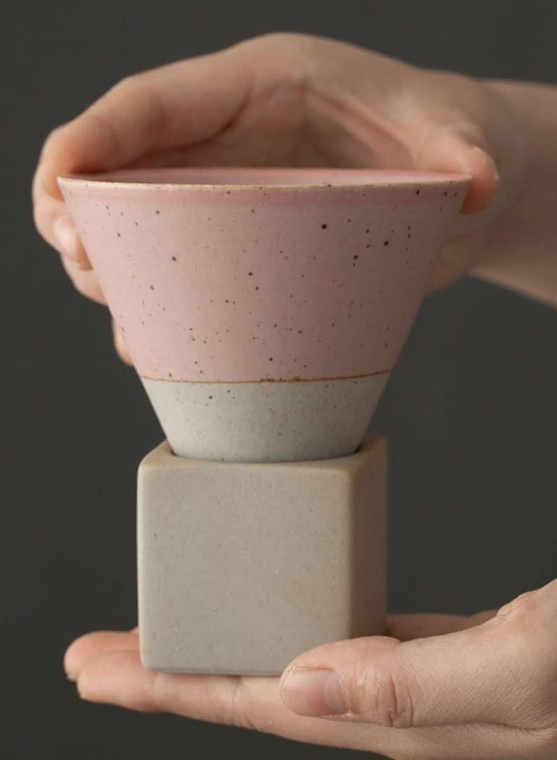 MIBRU Coffee ceramic cup with holder white 150ml Coffee Cup Perfect For Cup or Mug Lovers - Image 3