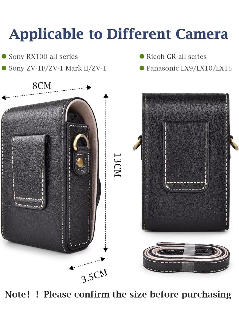Rieibi Rieibi Camera Case for Sony ZV1FZV1Ricoh GR IIIxRicoh GR III IIPanasonic LX9 LX10 LX15Canon G7X III  G7X II  SX740 HS Camera Carrying Bag Cover with Strap  Black Camera not included  - Image 3