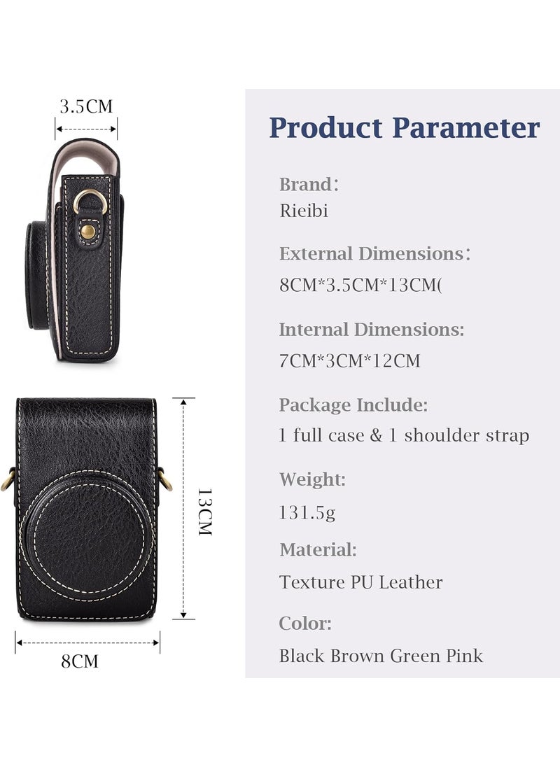 Rieibi Rieibi Camera Case for Sony ZV1FZV1Ricoh GR IIIxRicoh GR III IIPanasonic LX9 LX10 LX15Canon G7X III  G7X II  SX740 HS Camera Carrying Bag Cover with Strap  Black Camera not included  - Image 2