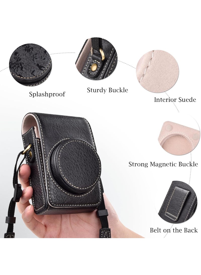Rieibi Rieibi Camera Case for Sony ZV1FZV1Ricoh GR IIIxRicoh GR III IIPanasonic LX9 LX10 LX15Canon G7X III  G7X II  SX740 HS Camera Carrying Bag Cover with Strap  Black Camera not included  - Image 4