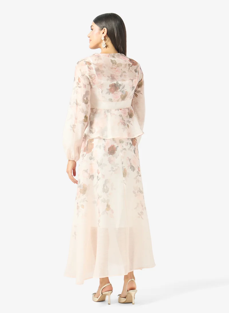 Khizana Floral Print Top & Skirt Set