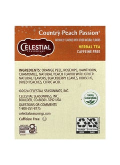 CELESTIAL SEASONINGS Celestial Seasonings, Herbal Tea, Country Peach Passion®, Caffeine Free, 20 Tea Bags, 1.4 oz (41 g)  - Image 2