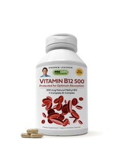 Andrew Lessman Vitamin B12 500 60 Capsules - Absorption-Protected Methylcobalamin (Natural Coenzyme Vitamin B12), Essential for Energy and Stress Support, Plus B-Complex, Easy to Swallow Capsules  - Image 1