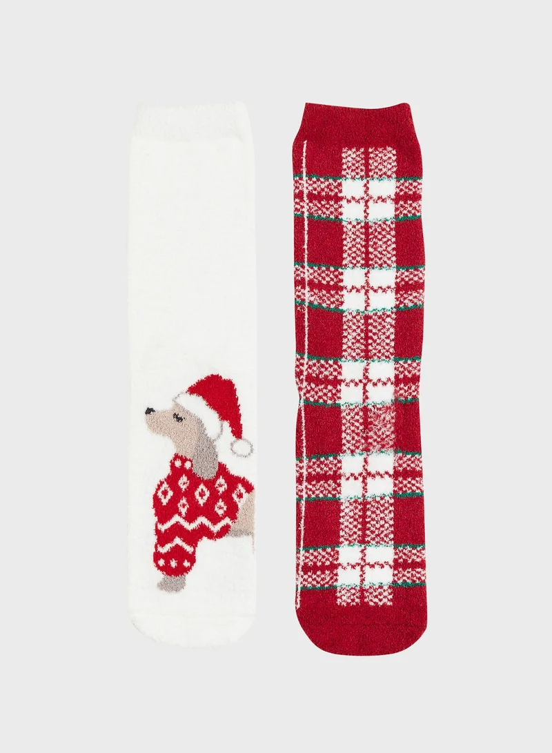 اتش اند ام 2 Pack Printed Socks
