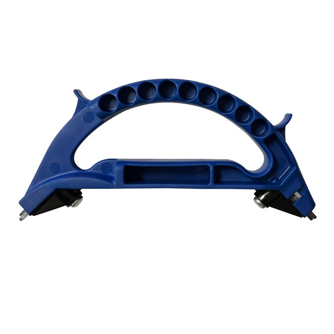 ALLINONE SHARPENER ALL PURPOSE SHARPENER FOR KNIVES SCISSORS GARDEN TOOLS SHARPENS RESTORES SERRATED KNIVES CLEAVERS AXES MACHETE BLUE