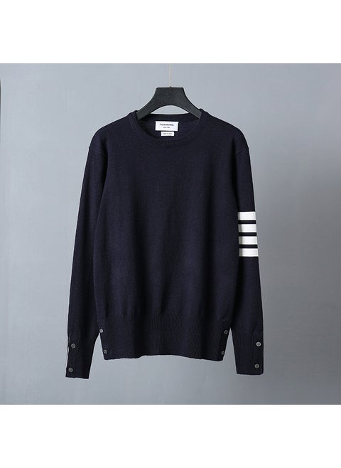 TB BROWIN New Crewneck Wool Sweater Base Layer Dark Blue