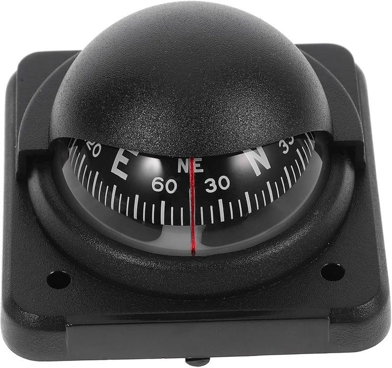 بوصلة سيارة عالية الدقة كرة قابلة للتعديل للوحة القيادة للسيارة والقارب والشاحنة باللون الأسود - Image 2