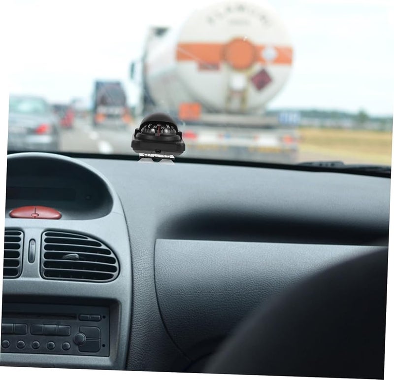 بوصلة سيارة عالية الدقة كرة قابلة للتعديل للوحة القيادة للسيارة والقارب والشاحنة باللون الأسود - Image 3