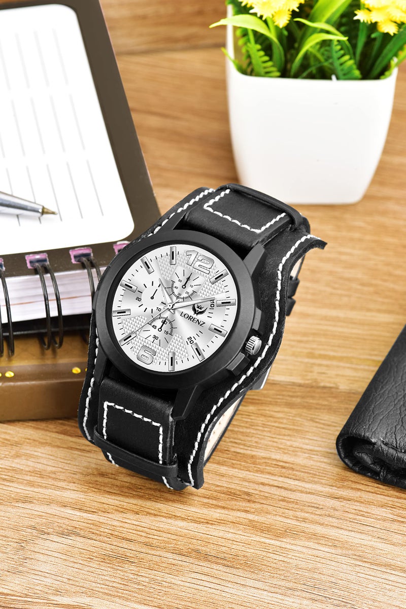 LORENZ Two-in-one Detachable Bracelet Strap Analogue Watch for Men | Watch for Boys (Black) | MK-4026R - Image 4