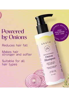 ARATA Arata Hair Fall Defense Onion Shampoo 200 ML Helps Strengthen Smoothen Hair With Onion Oil Rice Water Apple Cider Vinegar and Aloe Vera  - Image 2
