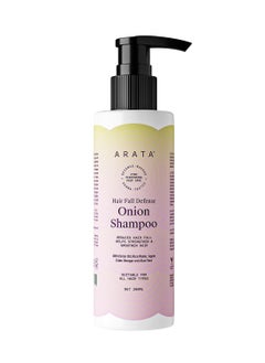 ARATA Arata Hair Fall Defense Onion Shampoo 200 ML Helps Strengthen Smoothen Hair With Onion Oil Rice Water Apple Cider Vinegar and Aloe Vera  - Image 1