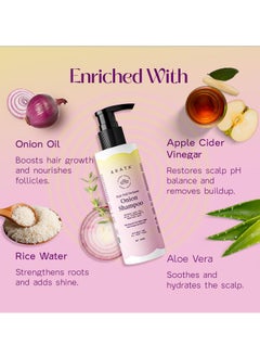 ARATA Arata Hair Fall Defense Onion Shampoo 200 ML Helps Strengthen Smoothen Hair With Onion Oil Rice Water Apple Cider Vinegar and Aloe Vera  - Image 3