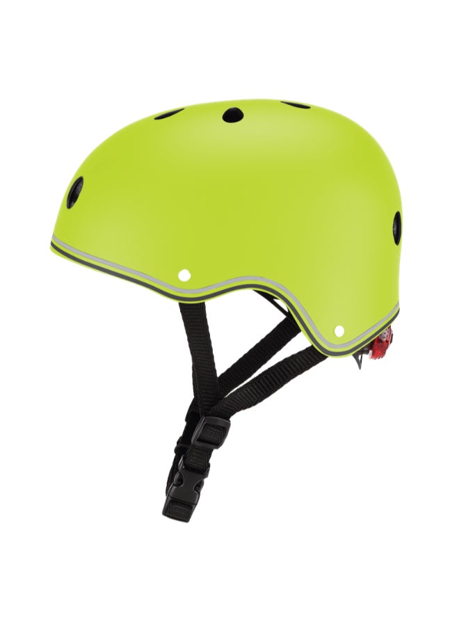 GLOBBER خوذة أطفال مع أضواء LED XS/S (48-53 سم) – خوذة خفيفة الوزن قابلة للتعديل – أخضر ليموني - Image 1
