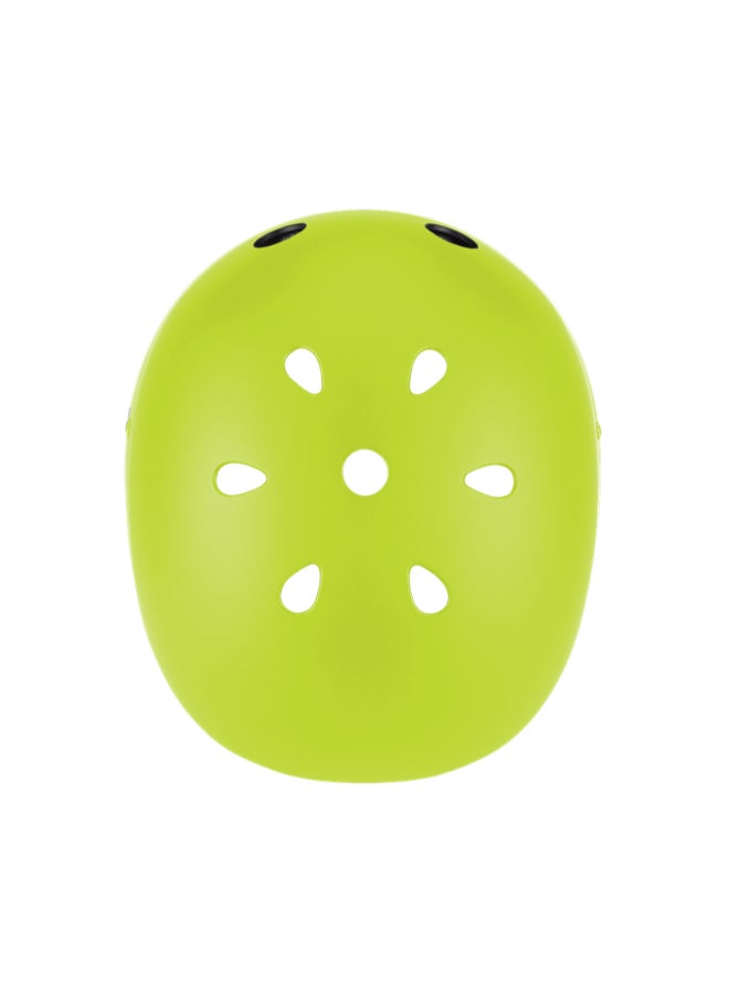 GLOBBER خوذة أطفال مع أضواء LED XS/S (48-53 سم) – خوذة خفيفة الوزن قابلة للتعديل – أخضر ليموني - Image 5