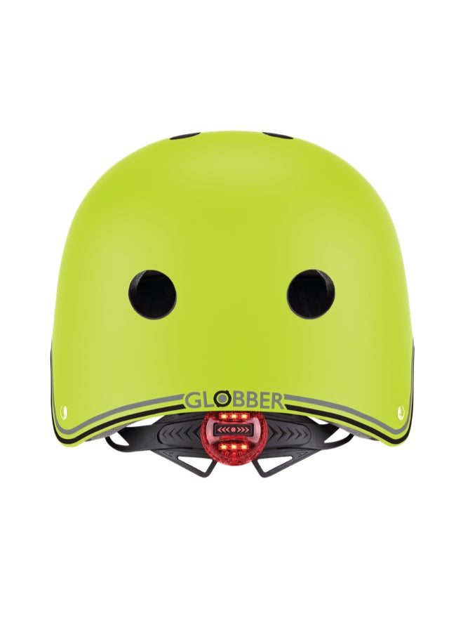 GLOBBER خوذة أطفال مع أضواء LED XS/S (48-53 سم) – خوذة خفيفة الوزن قابلة للتعديل – أخضر ليموني - Image 3